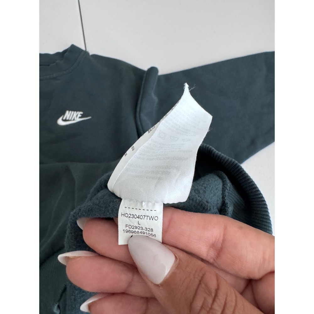 Nike Phoenix Fleece Oversized Crewneck Sweatshirt Teal FD2923-328 Womens L dd - Picture 4 of 7